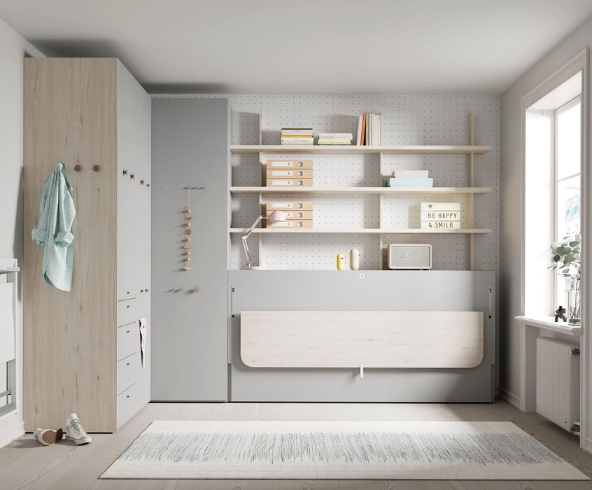 Single Horizontal Wall Bed with Desk-bedda Space Saving Solutions