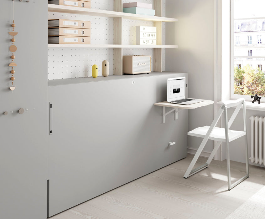 Single Horizontal Wall Bed with Desk-bedda Space Saving Solutions