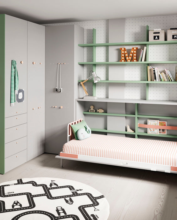 Single Horizontal Wall Bed with Desk-bedda Space Saving Solutions