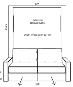 Holiday King Size Wall Bed Spec