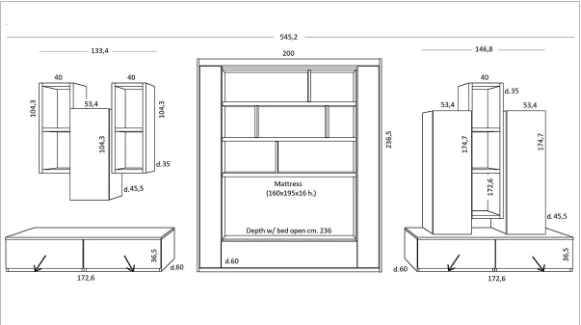 Metropolis Swivel Wall Bed Spec